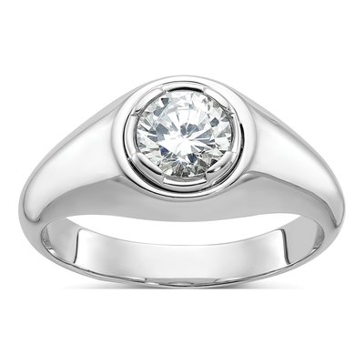 Men's 14K White Gold 1 ct tw Lab-Grown Diamond Round Ring