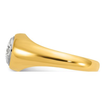 Men's 14K Yellow Gold 1 ct tw Lab-Grown Diamond Round Ring – view 3