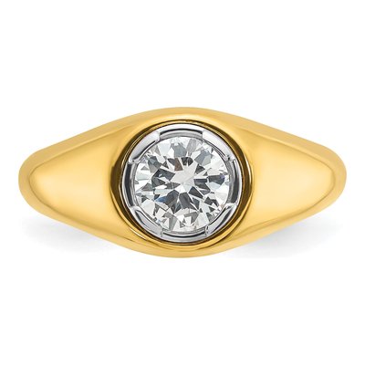 Men's 14K Yellow Gold 1 ct tw Lab-Grown Diamond Round Ring – view 4