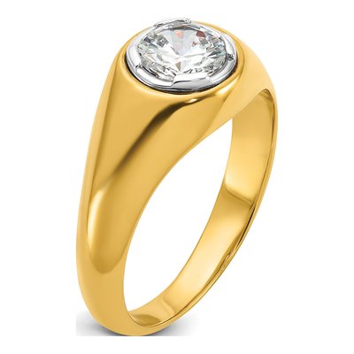 Men's 14K Yellow Gold 1 ct tw Lab-Grown Diamond Round Ring – view 6