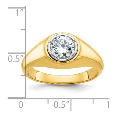 Men's 14K Yellow Gold 1 ct tw Lab-Grown Diamond Round Ring – view 7