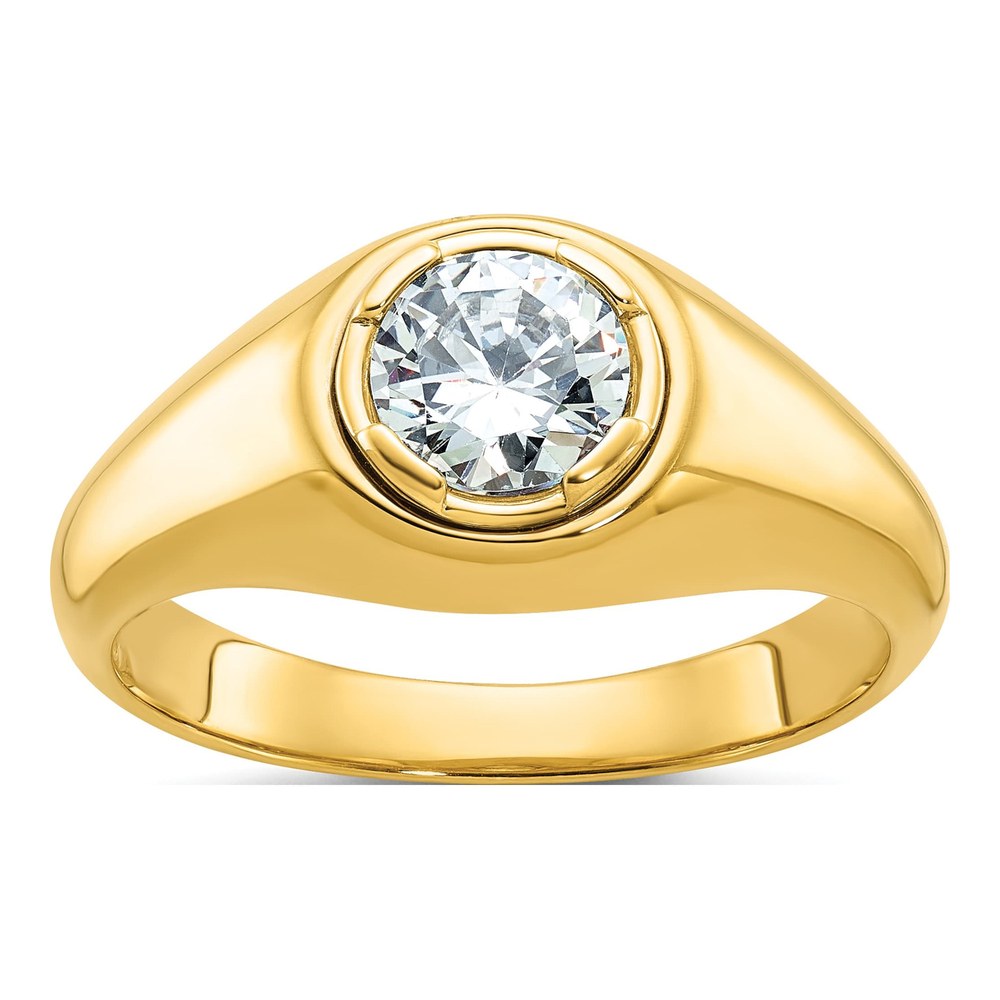 Men's 14K Yellow Gold 1 ct tw Lab-Grown Diamond Round Ring