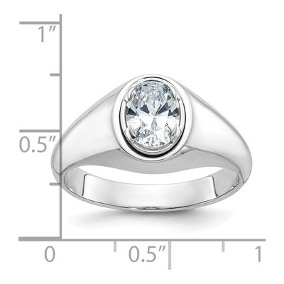Men's 14K White Gold Oval Ring Mounting – view 2