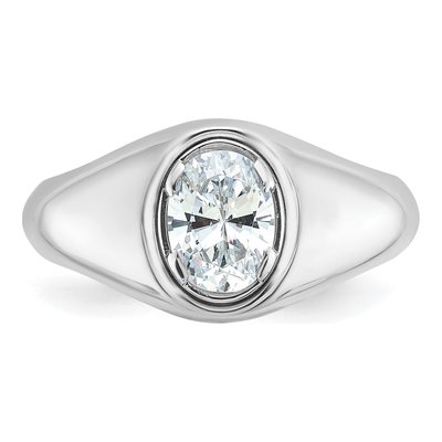 Men's 14K White Gold 1 ct tw Lab-Grown Diamond Oval Ring – view 4