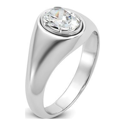 Men's 14K White Gold 1 ct tw Lab-Grown Diamond Oval Ring – view 6