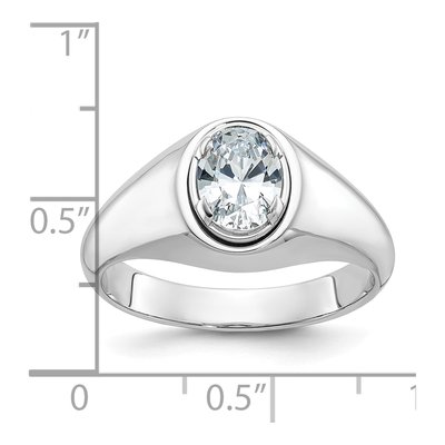 Men's 14K White Gold 1 ct tw Lab-Grown Diamond Oval Ring – view 7