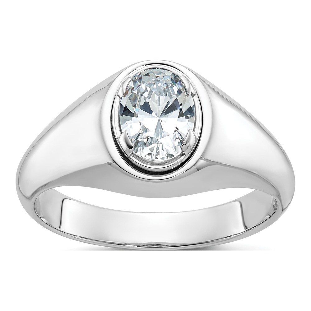 Men's 14K White Gold 1 ct tw Lab-Grown Diamond Oval Ring