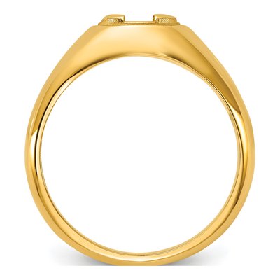 Men's 14K Yellow Gold Oval Diamond Ring Mounting – view 3
