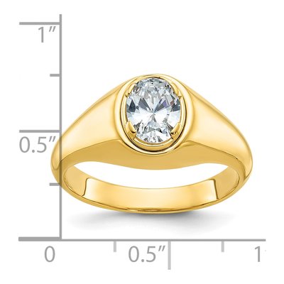 Men's 14K Yellow Gold Oval Diamond Ring Mounting – view 4