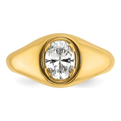 Men's 14K Yellow Gold 1 ct tw Lab-Grown Diamond Oval Ring – view 5