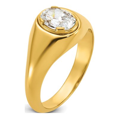 Men's 14K Yellow Gold 1 ct tw Lab-Grown Diamond Oval Ring – view 7