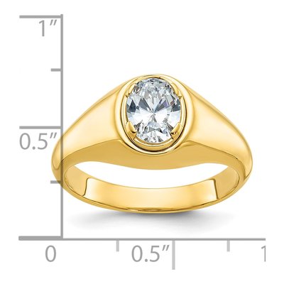 Men's 14K Yellow Gold 1 ct tw Lab-Grown Diamond Oval Ring – view 8