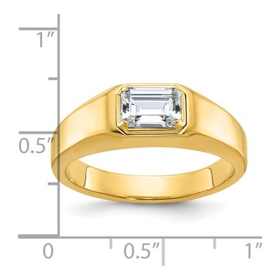 Men's 14K Yellow Gold Emerald-Cut Ring Mounting – view 2
