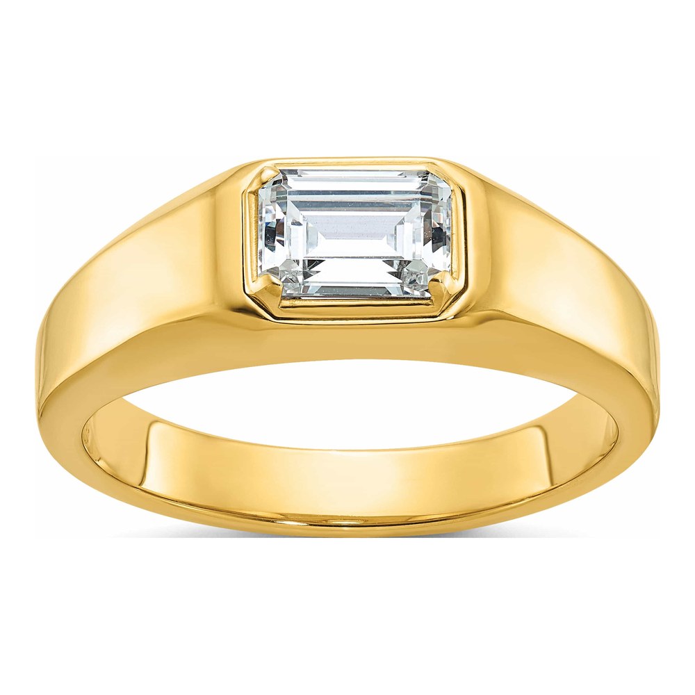 Men's 14K Yellow Gold Emerald-Cut Ring Mounting