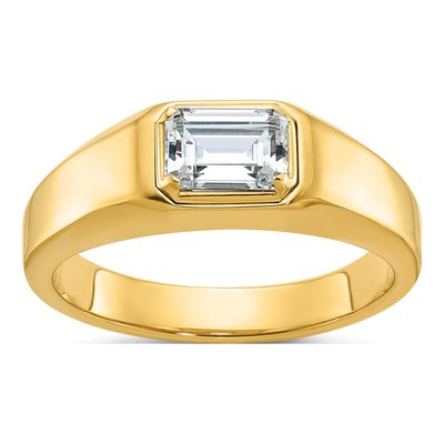 Men's 14K Yellow Gold 1 ct tw Lab-Grown Diamond Ring