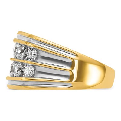 Men's 14K Yellow Gold 2-Row Ring Mounting – view 5