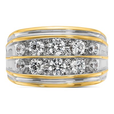 Men's 14K Yellow Gold 2-Row Ring Mounting – view 6