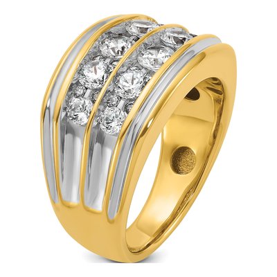 Men's 14K Yellow Gold 2-Row Ring Mounting – view 8