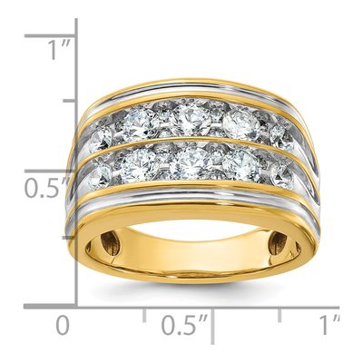 Men's 14K Yellow Gold 2 ct tw 2-Row Diamond Ring – view 8