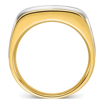Men's 14K Two-Tone Gold 3-Stone Ring Mounting – view 2