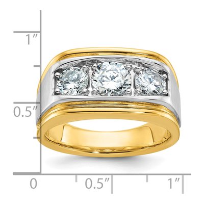 Men's 14K Two-Tone Gold 3-Stone Ring Mounting – view 3