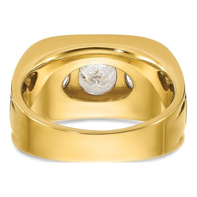 Men's 14K Two-Tone Gold 3-Stone Ring Mounting – view 7