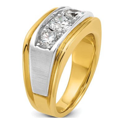 Men's 14K Two-Tone Gold 3-Stone Ring Mounting – view 8