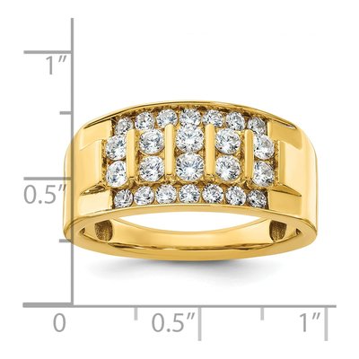 Men's 14K Yellow Gold Diamond 4-Row Ring Mounting – view 3