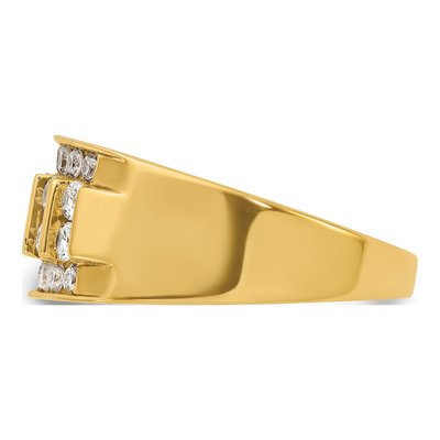 Men's 14K Yellow Gold Diamond 4-Row Ring Mounting – view 5