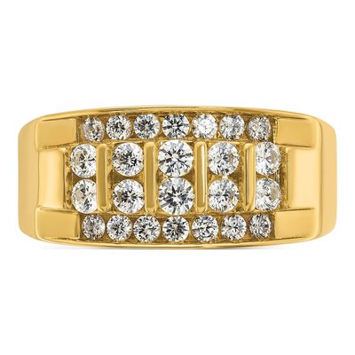 Men's 14K Yellow Gold Diamond 4-Row Ring Mounting – view 6