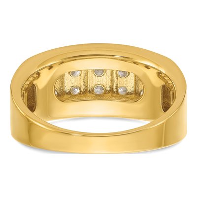Men's 14K Yellow Gold Diamond 4-Row Ring Mounting – view 7