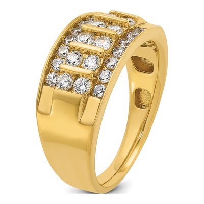 Men's 14K Yellow Gold Diamond 4-Row Ring Mounting – view 8