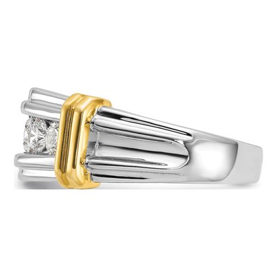 Men's 14K Two-Tone Gold 1 ct tw Lab-Grown Diamond Five Grooved Ring – view 5
