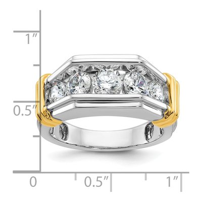 Men's 14K Two-Tone Gold 5-Stone Ring Mounting – view 3