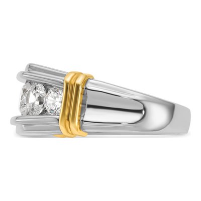 Men's 14K Two-Tone Gold 5-Stone Ring Mounting – view 5