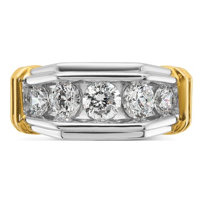 Men's 14K Two-Tone Gold 5-Stone Ring Mounting – view 6