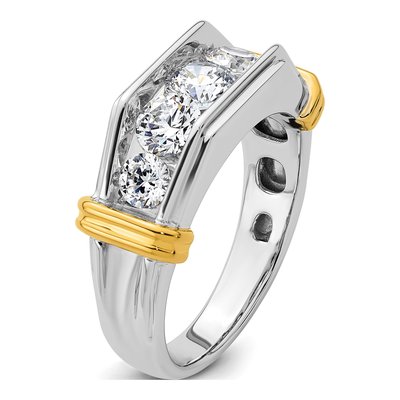 Men's 14K Two-Tone Gold 5-Stone Ring Mounting – view 7