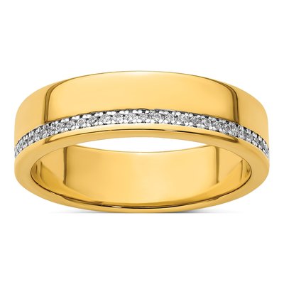 Men's 14K Yellow Gold Diamond Row Ring Mounting