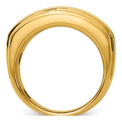 Men's 14K Yellow Gold Grooved Ring Mounting – view 2