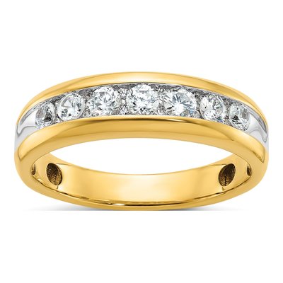 Men's 14K Yellow Gold 7-Stone Ring Mounting