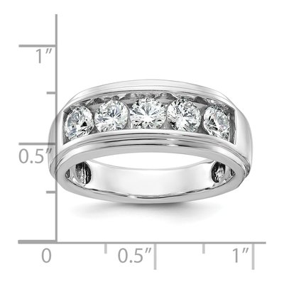 Men's 14K White Gold 5-Stone Diamond Ring Mounting – view 3