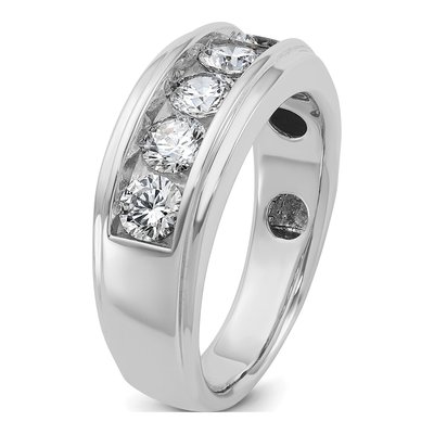 Men's 14K White Gold 5-Stone Diamond Ring Mounting – view 8
