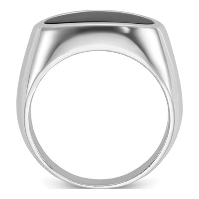 Men's 14K White Gold Oval Onyx Ring Mounting – view 2