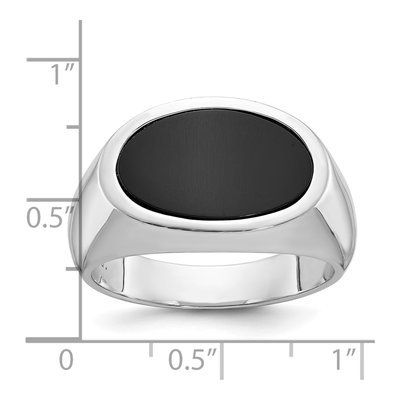 Men's 14K White Gold Oval Onyx Ring Mounting – view 3