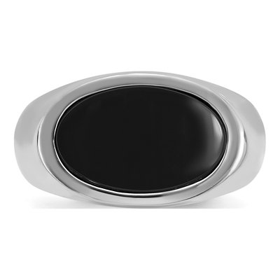 Men's 14K White Gold Oval Onyx Ring Mounting – view 6