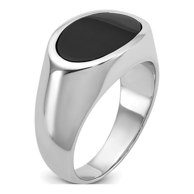 Men's 14K White Gold Oval Onyx Ring Mounting – view 8