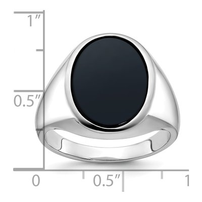 Men's 14K White Gold Oval Onyx Ring Mounting – view 3
