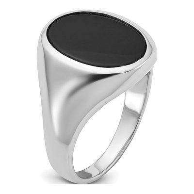 Men's 14K White Gold Oval Onyx Ring Mounting – view 8