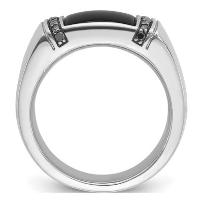Men's 14K White Gold Onyx Black Diamond Ring Mounting – view 2