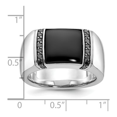 Men's 14K White Gold Onyx Black Diamond Ring Mounting – view 3